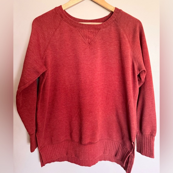 Maurices Sweaters - Maurices Small Rust Orange Crewneck Sweatshirt Side Slit Cozy Pullover